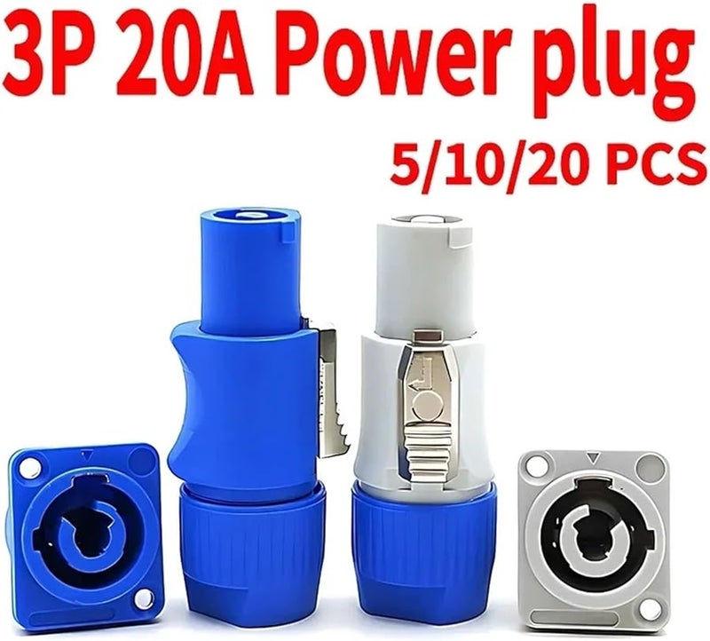 5 Pcs White Whole 3 Pin AC Powercon Connector Male Plug NAC3FCA NAC3FCB 20A 250V for Stage Lighting LED Screens - Image 3